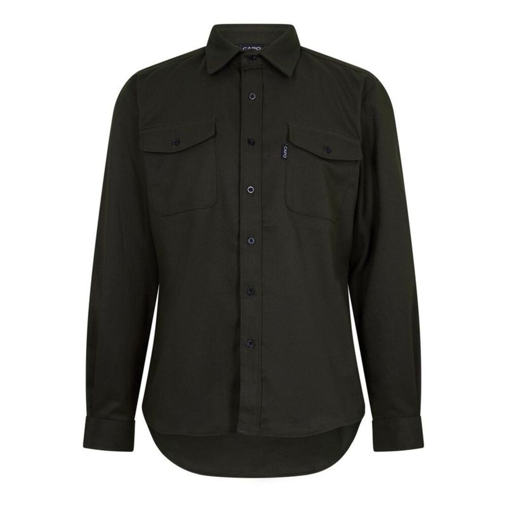 Capo Mens Logo Long-Sleeved Overshirt / Khaki